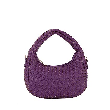 Woven Mini Hobo Shoulder Bag