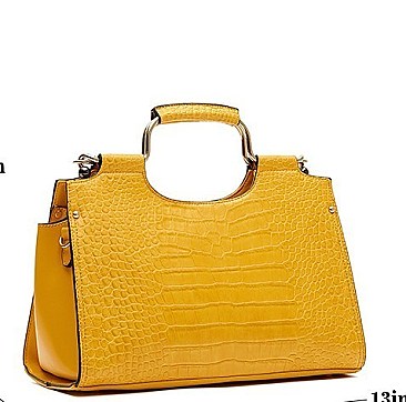 Croc Alligator Top Handle Satchel