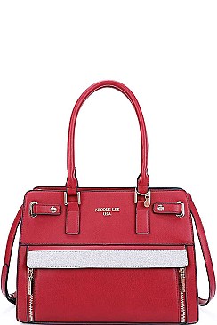 STYLISH Nicole Lee TWO TONE SATCHEL
