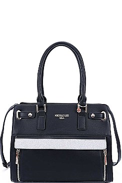 STYLISH Nicole Lee TWO TONE SATCHEL