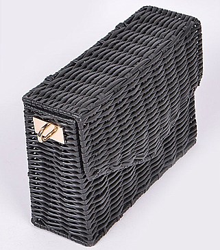 Straw Box Clutch Sling Bag