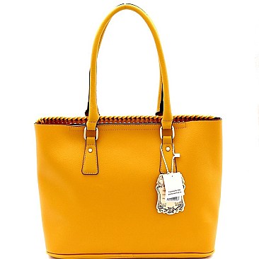 Fashionable Whipstitched Laser-Cut 2 in 1 Tote Messenger Value SET MH-AS3220