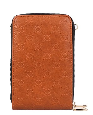 Queen-Bee Multi-Compartment Stripe Cell Phone - Crossbody Bag