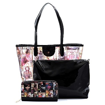 Magazine Cover Collage See Thru 3-in-1 Shopper