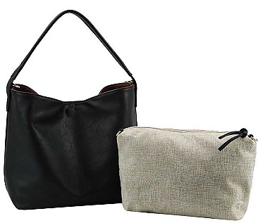 2 IN 1 REVERSIBLE TRENDY SATCHEL WITH LONG STRAP