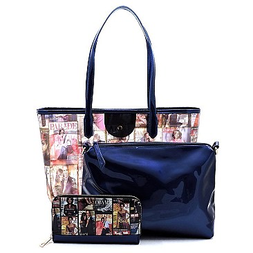 Magazine Cover Collage See Thru 3-in-1 Shopper
