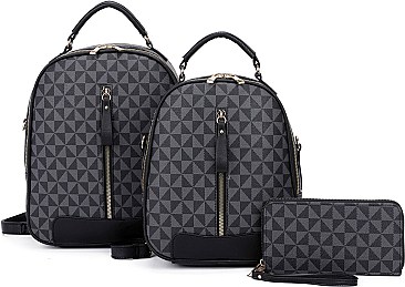 3 IN 1 CLASSIC MONOGRAM BACKPACK CLUTCH SET