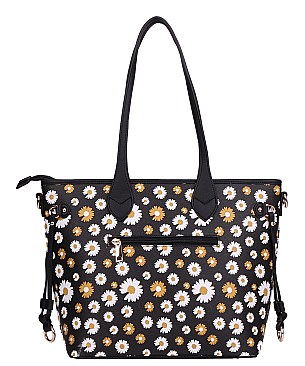 3 IN 1 FLOWER DESIGN SHOPPER BAG SET