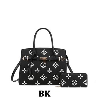 2-in-1 Monogram Classic Satchel Set + Wallet
