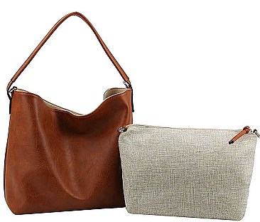 2 IN 1 REVERSIBLE TRENDY SATCHEL WITH LONG STRAP