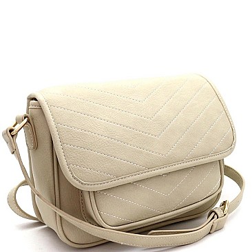 QUILTED FLAP CROSS BODY MESSENGER