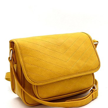 QUILTED FLAP CROSS BODY MESSENGER