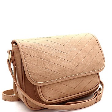QUILTED FLAP CROSS BODY MESSENGER