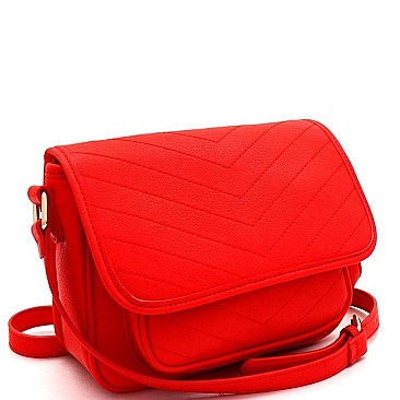 QUILTED FLAP CROSS BODY MESSENGER