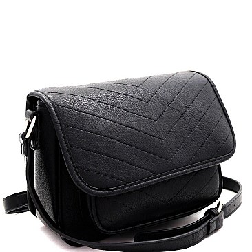 QUILTED FLAP CROSS BODY MESSENGER