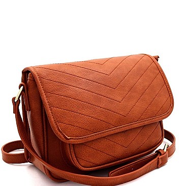 QUILTED FLAP CROSS BODY MESSENGER