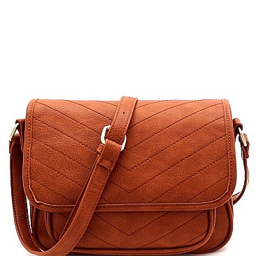 QUILTED FLAP CROSS BODY MESSENGER