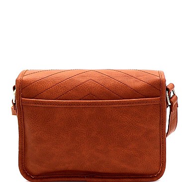 QUILTED FLAP CROSS BODY MESSENGER