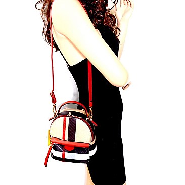 CH-BT2671 Checker Plaid Print Medium Convertible Backpack Satchel