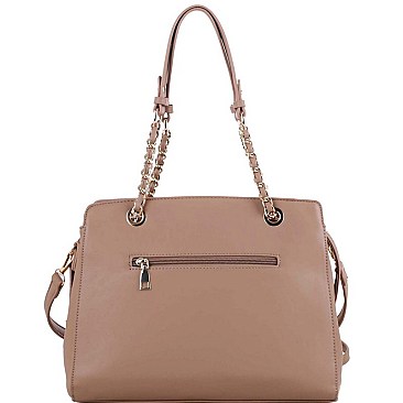Stylish Pinstripe Embossed 2-Way Chain Tote Bag MH-BY4141