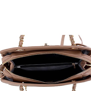 Stylish Pinstripe Embossed 2-Way Chain Tote Bag MH-BY4141