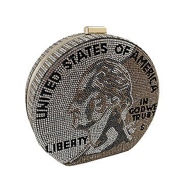 American Lucky Quarter Sparkling Rhinestone Textured Print