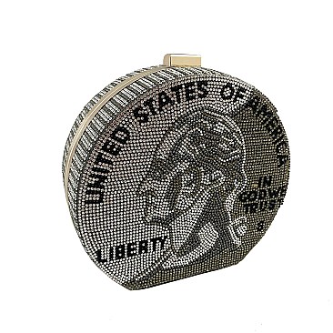 American Lucky Quarter Sparkling Rhinestone Textured Print