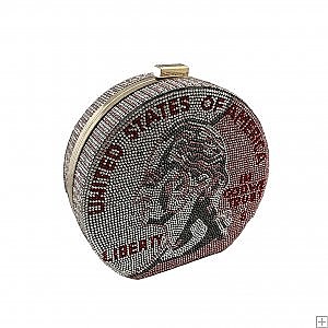 American Lucky Quarter Sparkling Rhinestone Textured Print