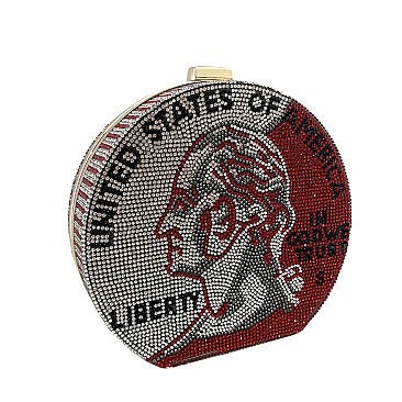 American Lucky Quarter Sparkling Rhinestone Textured Print