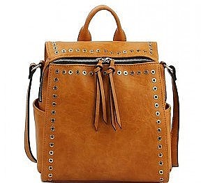 DESIGNER TRENDY RING STUDDED CONVERTIBLE BACKPACK