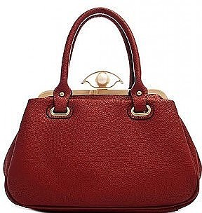 DESIGNER CHIC PEARL CLOSER SATCHEL WITH LONG STRAP