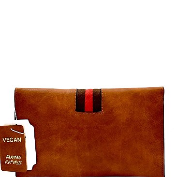 Butterfly Charm Block Striped Clutch Shoulder Bag