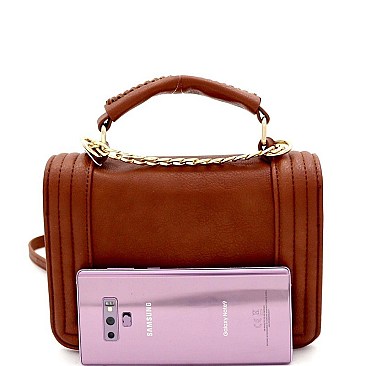 TWO WAY TURN-LOCK SATCHEL SHOULDER BAG