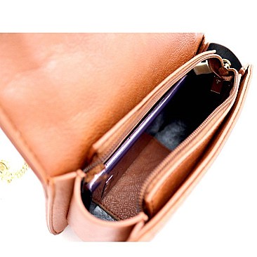 TWO WAY TURN-LOCK SATCHEL SHOULDER BAG