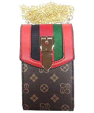 Monogram Striped Cellphone Case Wallet