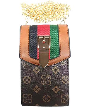 Monogram Striped Cellphone Case Wallet