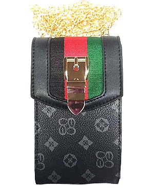 Monogram Striped Cellphone Case Wallet