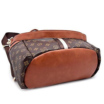 BEE STRIPE ACCENT Monogram Fashion Backpack