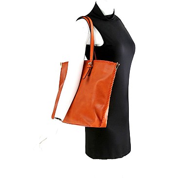 Whipstitched 2-Way Large Shopper Tote MH-CTD0013