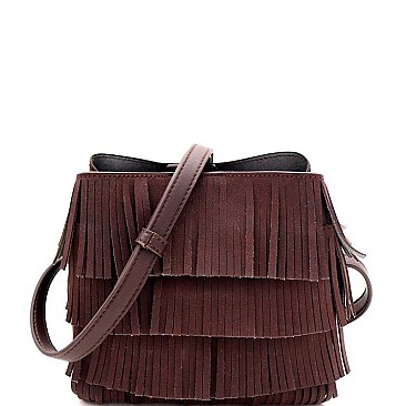 MULTI-COMPARTMENT 4 LAYER FRINGE BOHEMIAN SHOULDER BAG