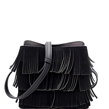 MULTI-COMPARTMENT 4 LAYER FRINGE BOHEMIAN SHOULDER BAG