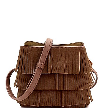 MULTI-COMPARTMENT 4 LAYER FRINGE BOHEMIAN SHOULDER BAG