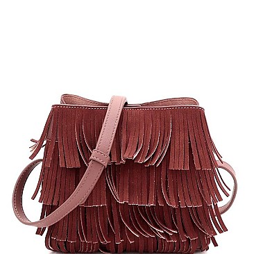 MULTI-COMPARTMENT 4 LAYER FRINGE BOHEMIAN SHOULDER BAG