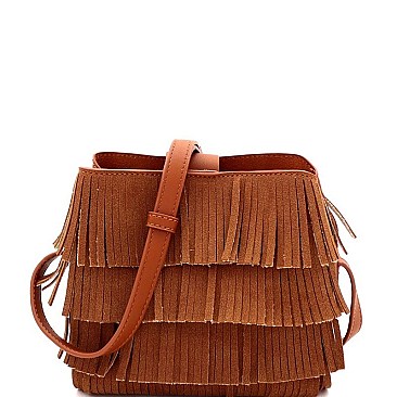 MULTI-COMPARTMENT 4 LAYER FRINGE BOHEMIAN SHOULDER BAG