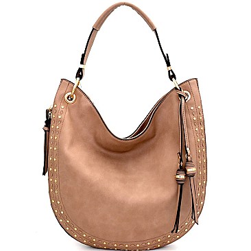D0408-LP Stud and Stitch Accent Expandable Single Strap Hobo