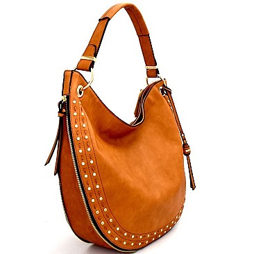 D0408-LP Stud and Stitch Accent Expandable Single Strap Hobo