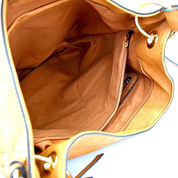 D0408-LP Stud and Stitch Accent Expandable Single Strap Hobo