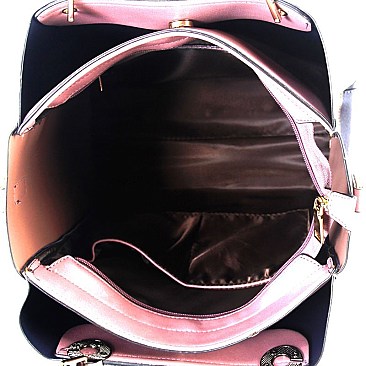 Color Block 3-Compartment Satchel Wallet SET MH-DB7139W