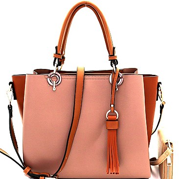 Color Block 3-Compartment Satchel Wallet SET MH-DB7139W