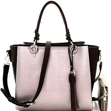 Color Block 3-Compartment Satchel Wallet SET MH-DB7139W